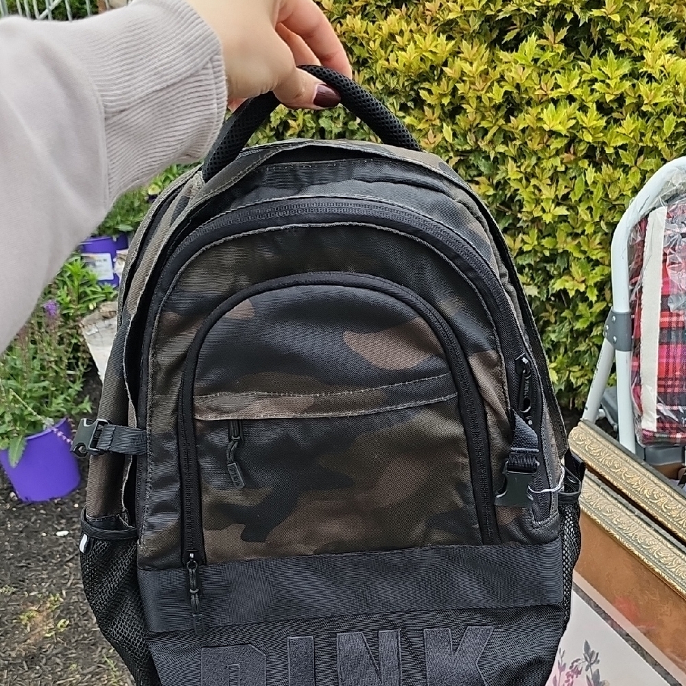 PINK Victoria's Secret Black Backpack Sleek Design